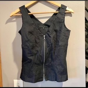 Jenne maag zip denim tank top blouse. Size S.
